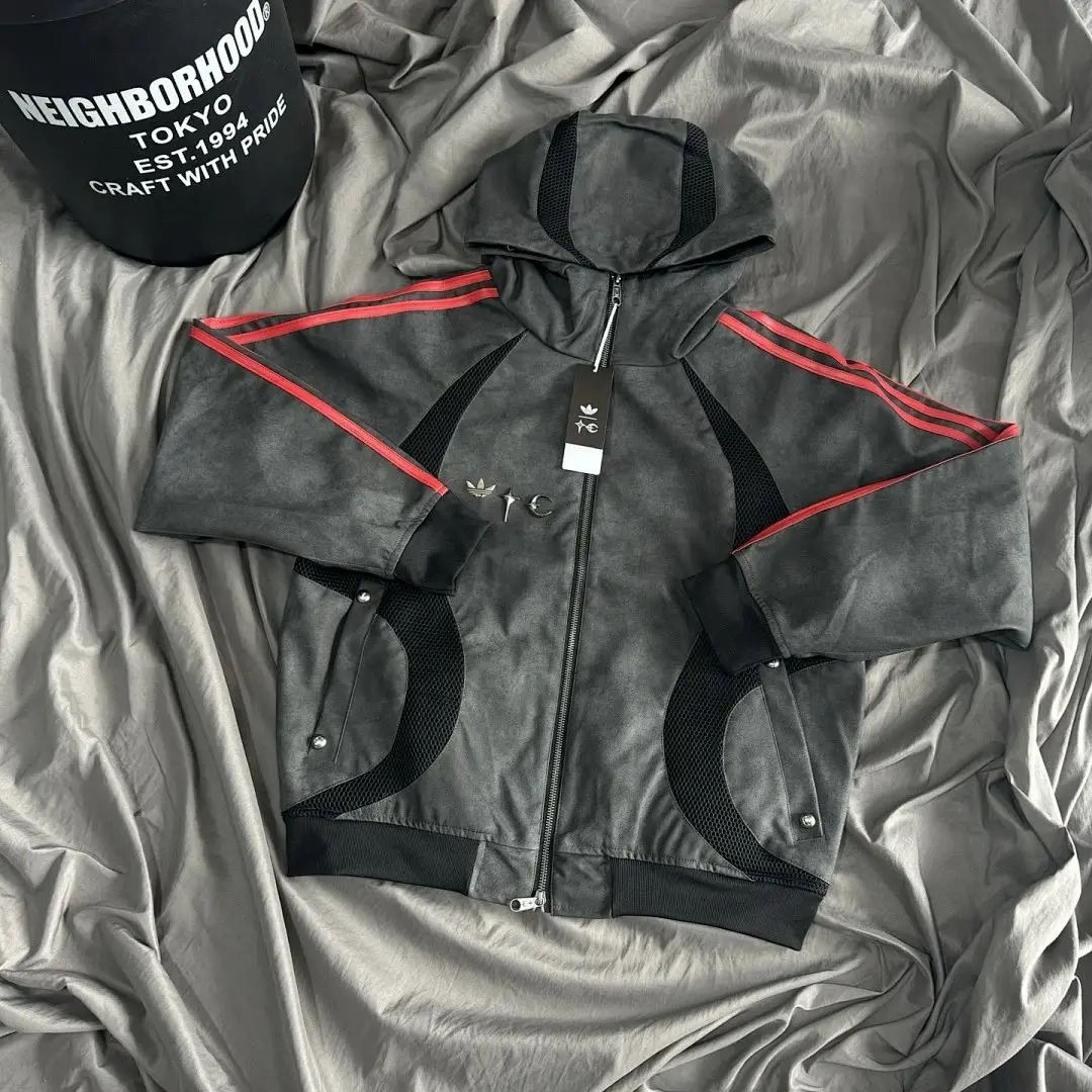 Adidas Originals x THUG CLUB Co branded Gali Same Style TG LTHR JKT Sports Hooded Zipper Comfortable Jacket Unisex - K42