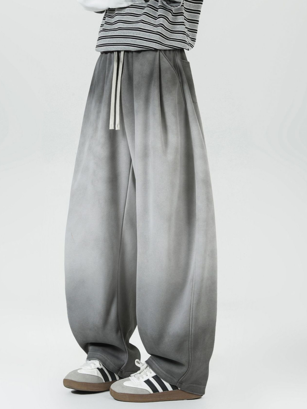 Jianheng American-Style Tie-Dye Gradient Curved Pants Trendy Loose Plus-Size Parachute Pants Wide-Leg Floor-Length Loose Casual Trousers