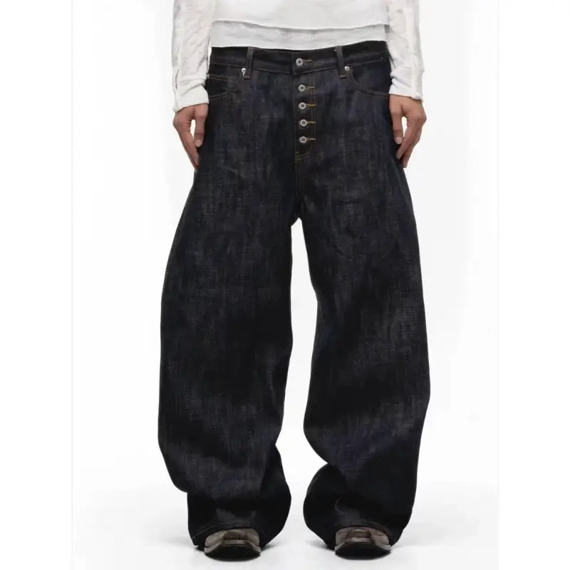 High-Rise Nofaith American-Style Japanese Red-Edged Selvedge Heavy-Duty Trendy Unisex Stiff Curved Blade Jeans