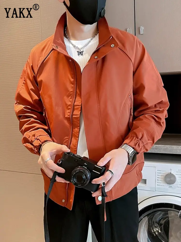 Men Outwear Spring & Fall Winter 2025 New arrival Best Selling Casual Black Stand Collar Trendy parka Jacket Cotton Jacket for Men