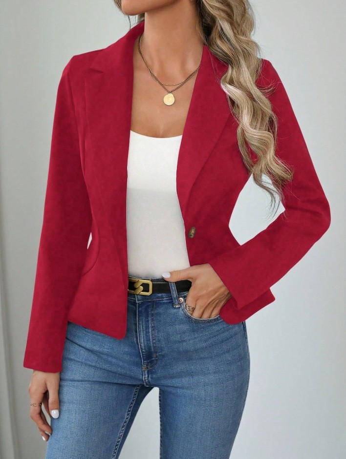 2025 Amazon Wish Hot-Selling Item: Women's High-End Solid Color Blazer