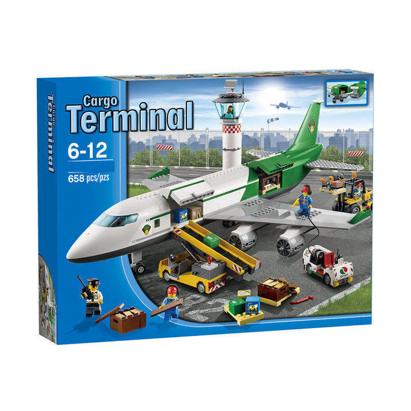 China Building Block City Series Cargo Airport 60022 Civil Passenger Aircraft Large Aircraft Boys' Assembly Toy