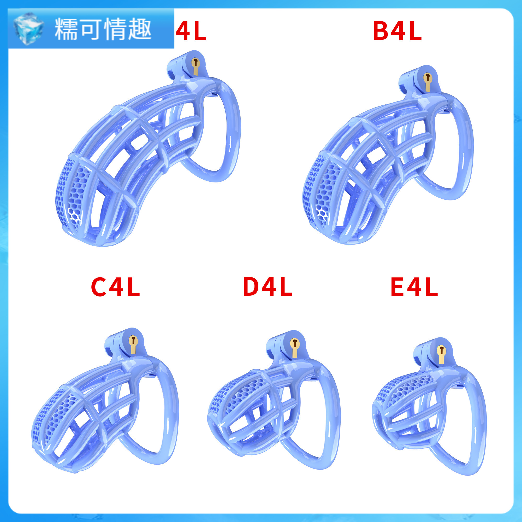 Adult Products Men's Cb Lock Male Chastity Lock Chastity Device Ring Rooster Cage Sm Sex Toy 4 Rings