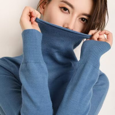 Cross-Border Wholesale Autumn and Winter New Style Women's Turtleneck Knit Sweater Pullover Slim Fit Versatile Base Layer Sweater, Large Quantity, Excellent Price