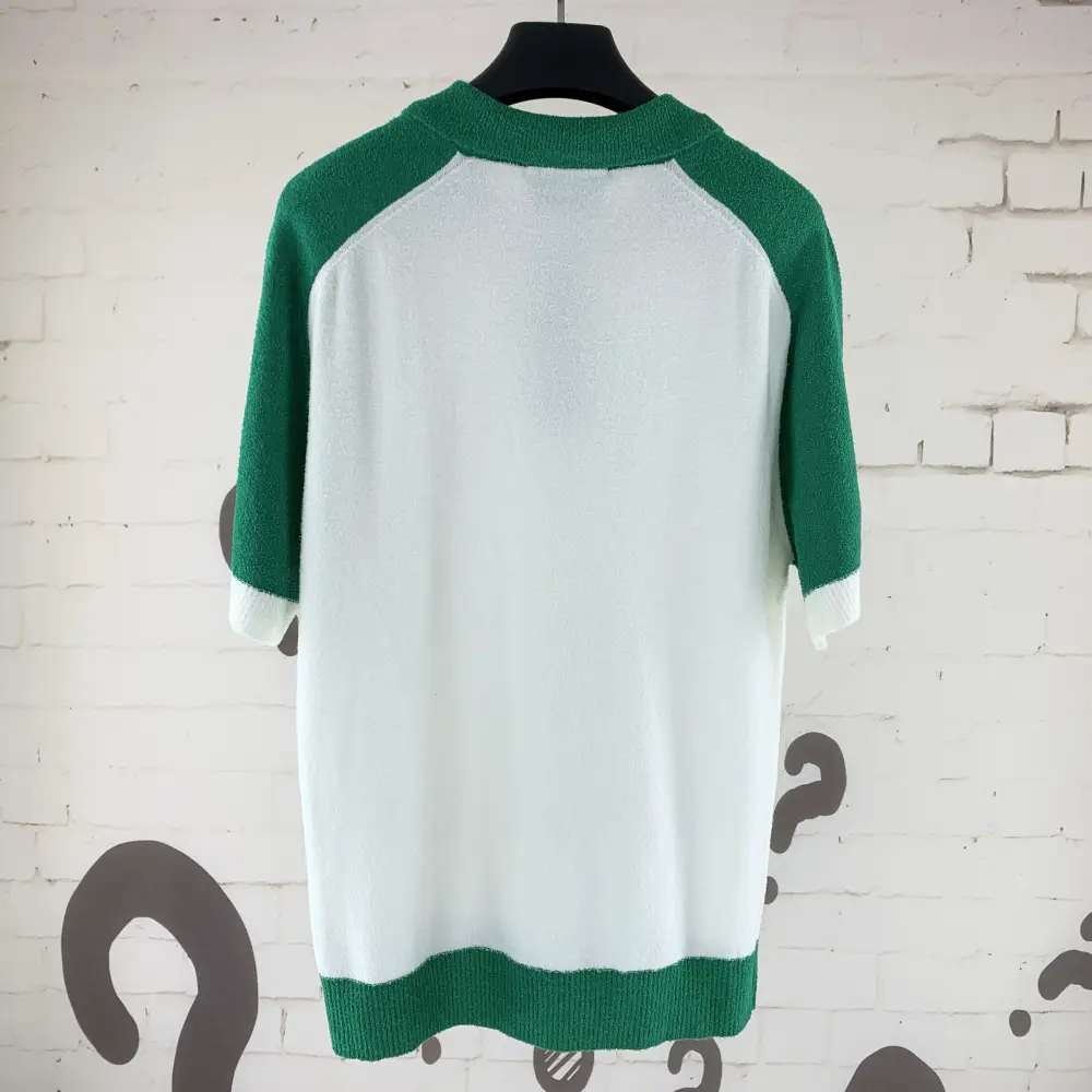 Casablanca Trendy New Polo Collar Pearl Button Loose Men's and Women's Same Style Short Sleeve T-shirt Polo Shirt Sweater