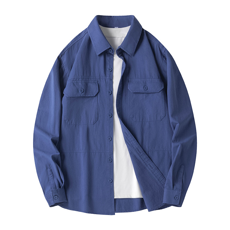 Workwear Shirts for Men, Long-Sleeved, Custom-Made, Slim-Fit, Business Casual, Stylish Tops for Young Men, Trendy Men's Outerwear