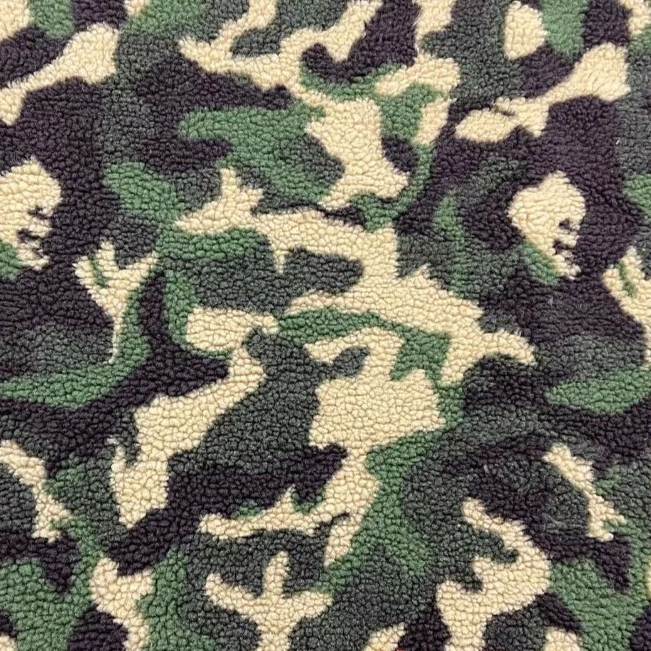 Lamb wool jacquard three-color camouflage clothing plush fabric clothing bags sofa pillow toy fabric