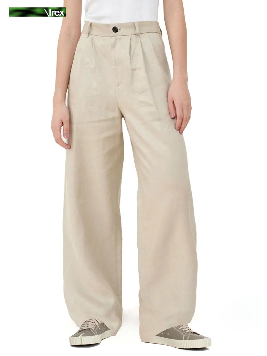 Irex Luxury Style Old Money Linen Style Relaxed Refreshing Comfortable Silhouette Casual Pants Unisex Casual Straight-Leg Trousers