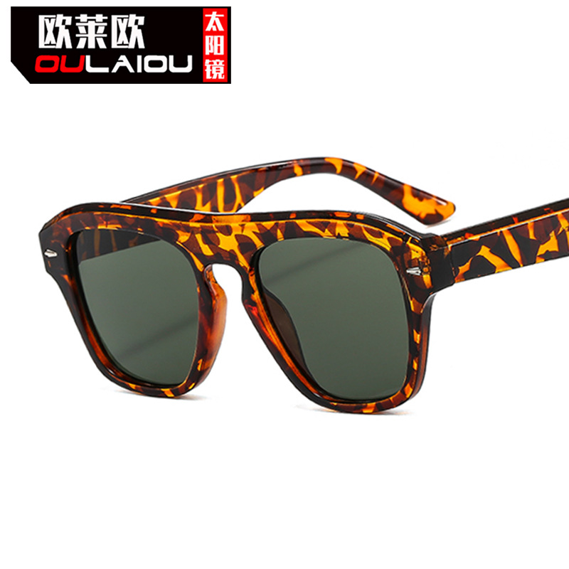 2025 New Sunglasses Women's Anti-UV Sunglasses Men's Retro European and American Thick Frame Wide Leg Foreign Trade Sunglasses