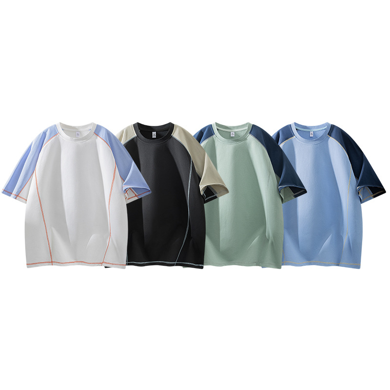 Men's Short-Sleeve Round-Neck T-Shirt, Unisex Plus Size, Custom Raglan Design, Trendy Brand, Ice-Feel Fabric, Loose Fit, Summer