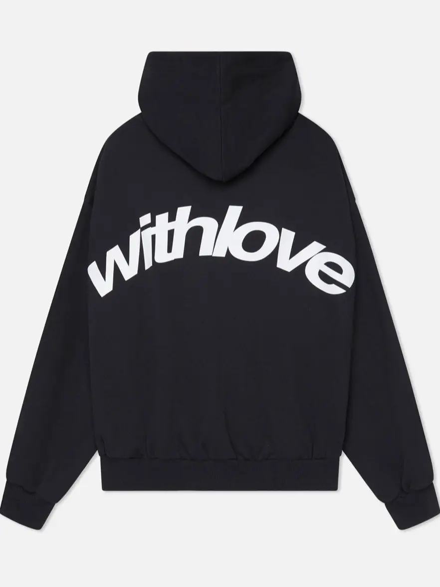 Withlove Angel Large Letter Print Hooded Sweatshirt Hip-Hop Hoodie American Retro Style Long-Sleeved Hoodie