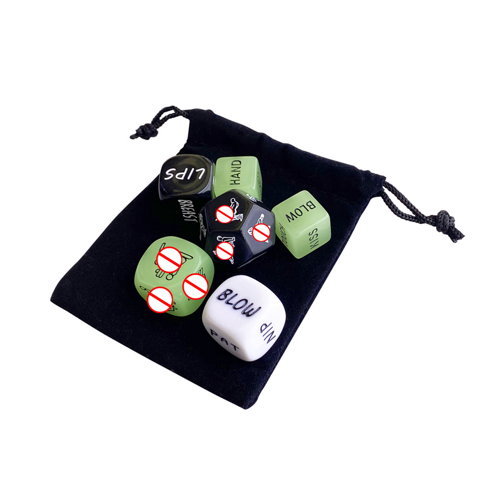 Foreign trade fun dice 6-piece set luminous posture English flirting sex toys adult sex products wholesale