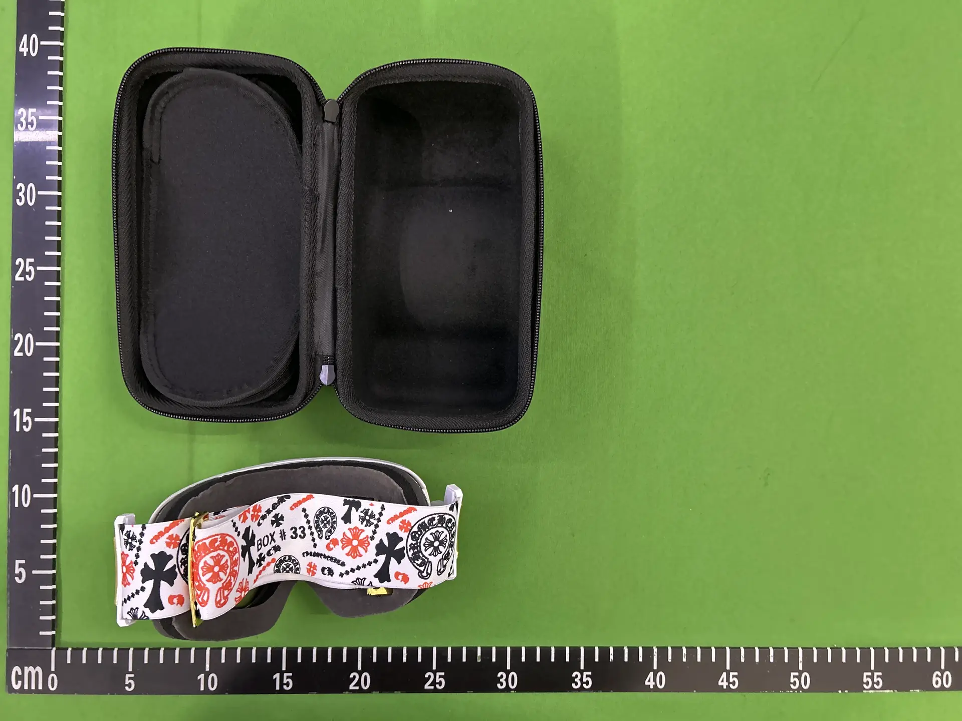 Ski Goggles White Black Orange