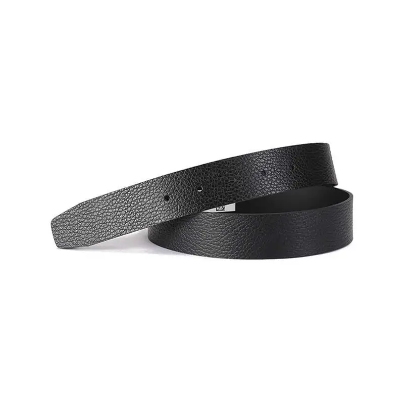 Hugo Boss Men Cowhide Non-Cut Belt Belt 3.3cm Silver Department Store Boutique 300095