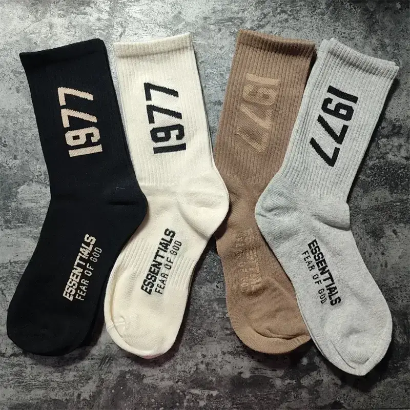 Essentials Fear of God 1977 Socks Black White Tan Grey