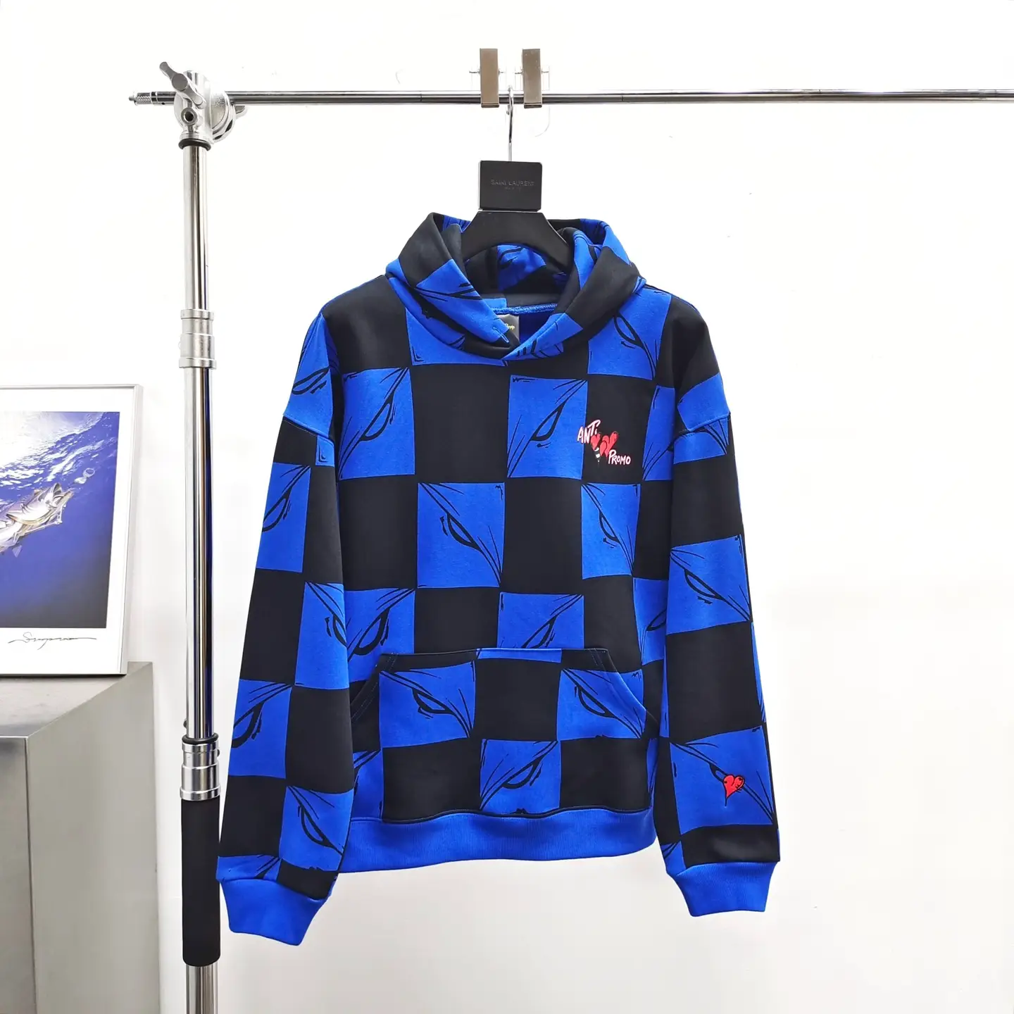Matty Boy Anti Promo Hoodie蓝黑格子爱心帽衫卫衣