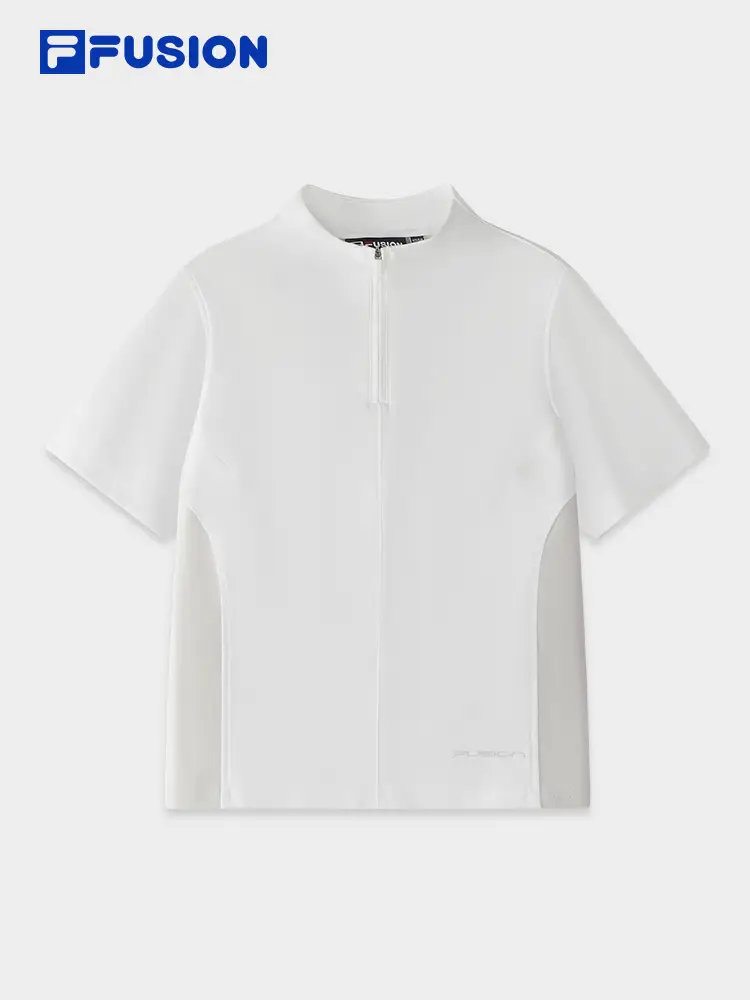 Fila Fusion Fila Trendy Women's Knitting Short-Sleeved Shirt 2025 Spring/Summer New Fashion Casual Silm T-shirt