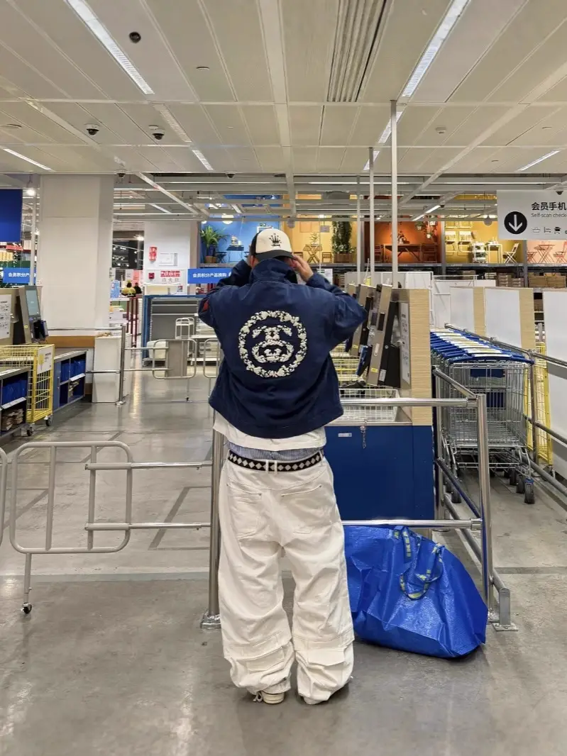 High version STU x Den joint SS chest round logo printing zipper opening and closing tooling jacket tide