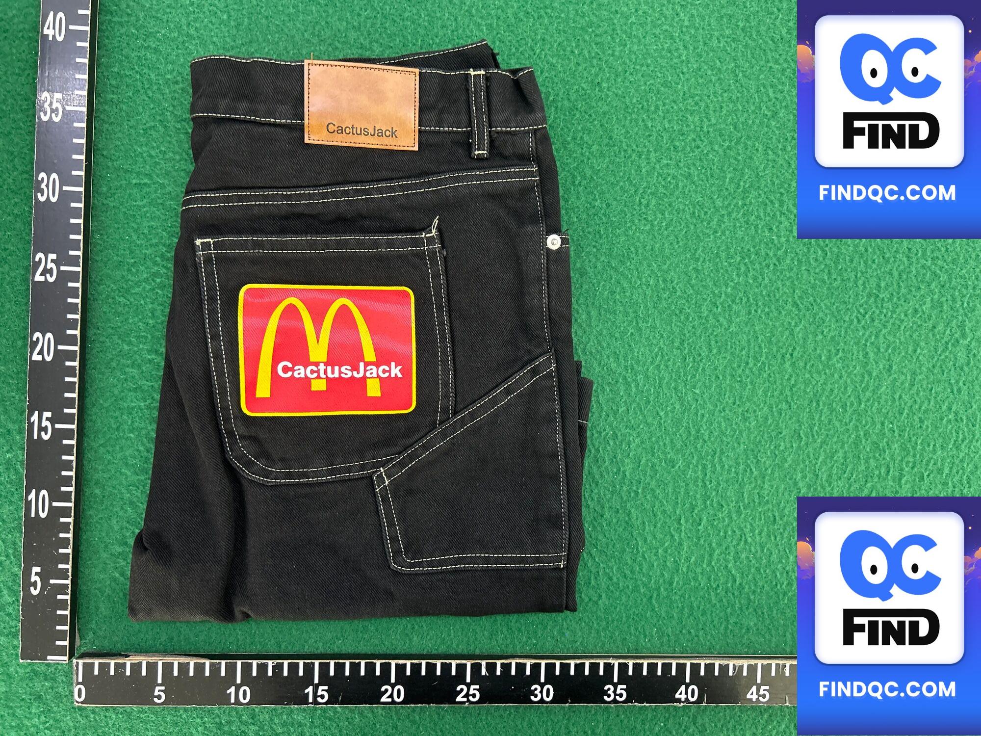 Travis Scott Cactus Jack beauty tide M record joint TS denim pants casual pants for men and women Summer QC
