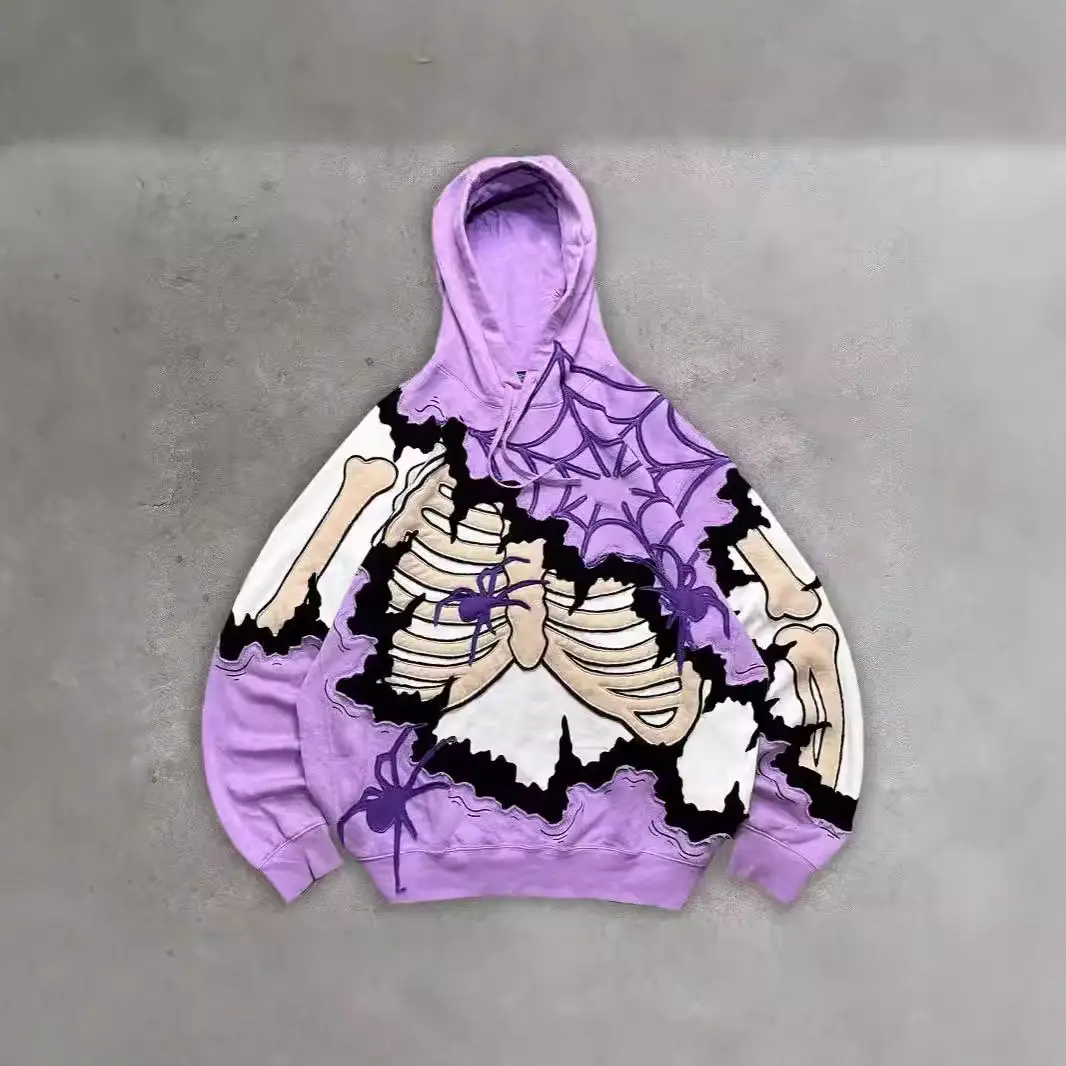 2025 New Skeleton Skeleton 3D Printed Hoodie, trendy brand pullover hoodie