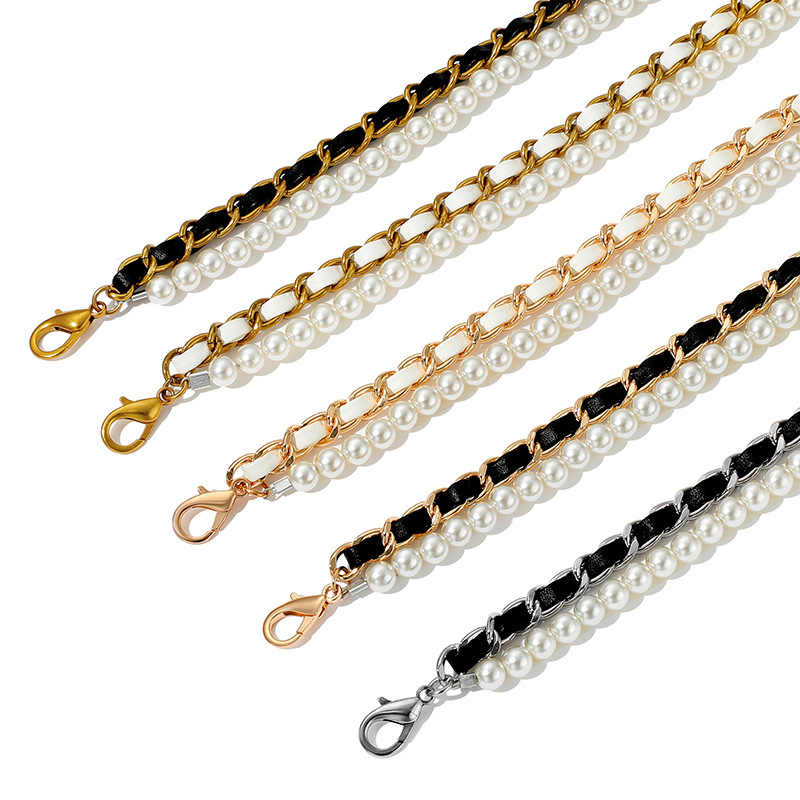 Suitable for 22bag Rhomboid Tote Bag Pearl Decoration Chain Q Bag with H-49tote Garbage Bag Stray Bag Shoulder Strap