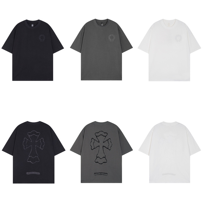 High Version Chrome T-Shirt Correct Version Collection Chrome Heart 280g1 High Weight 00 Cotton Short Sleeves