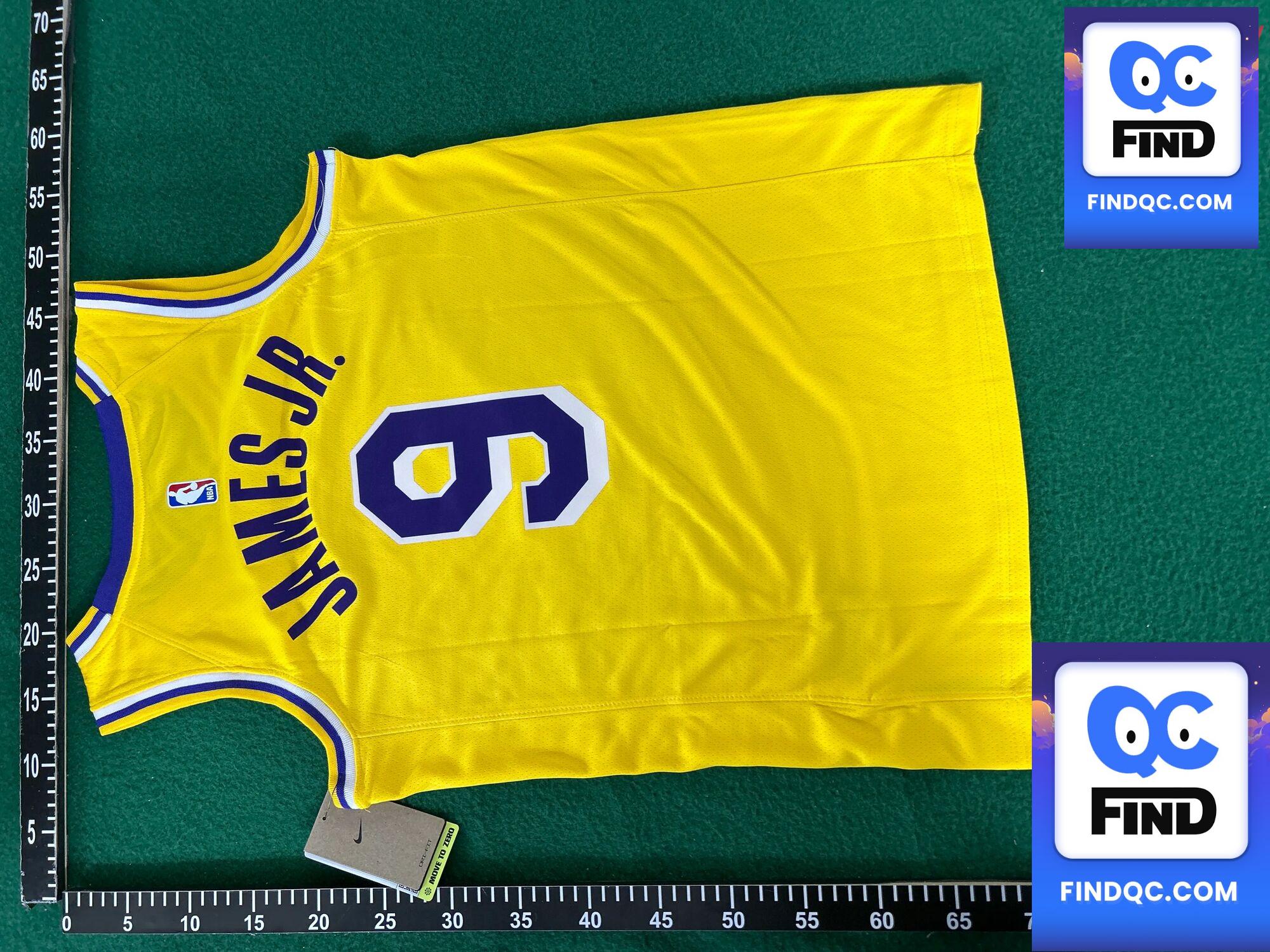 Nike Los Angeles Lakers LeBron James Jersey Yellow QC
