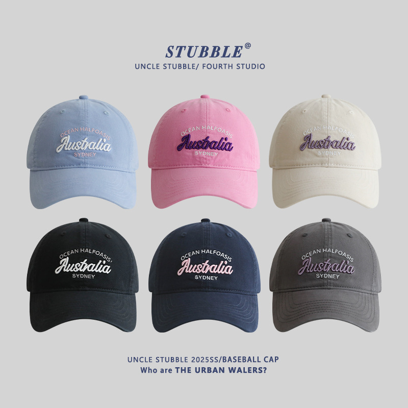 Original Design Baseball Cap for Boys and Girls Korean Letter Embroidered Cap Fashionable All-match Sunshade Face Shown Small Hat