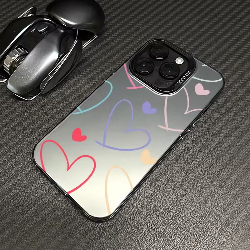 Cross-Border Colorful Heart Iphone16Pro Mobile Phone Case 15/14/13 Laser 12 Apple 11Xsmax/