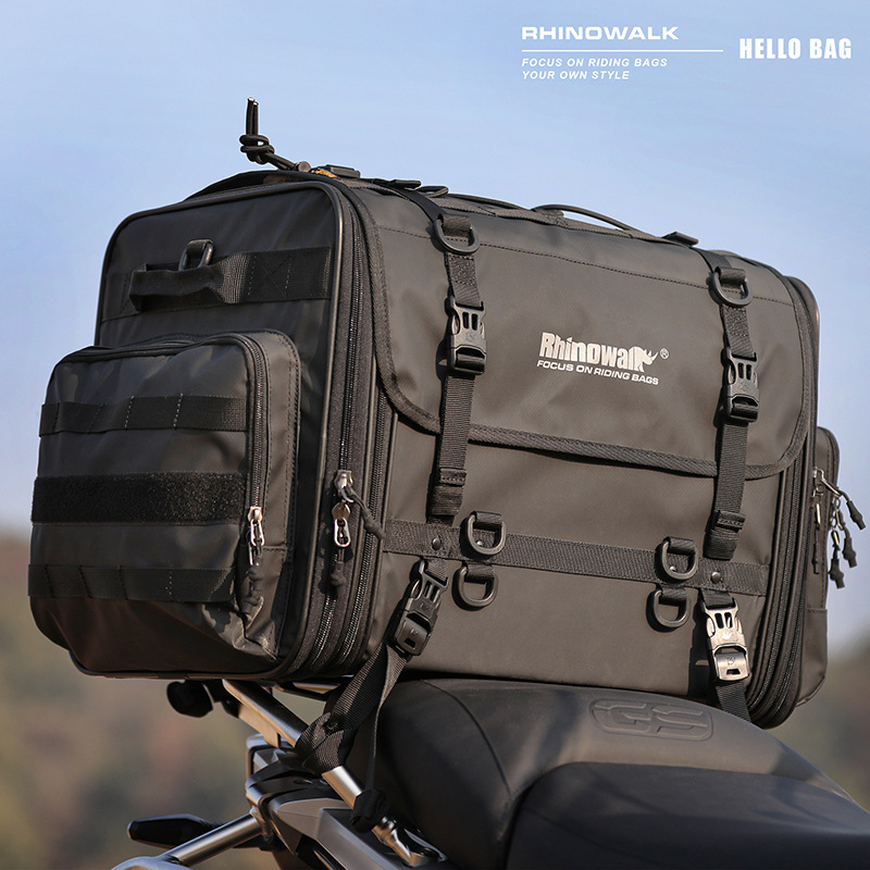 Rhinowalk rhino walk 80L can expand Motorcycle Tail bag retractable rear seat bag multifunctional tail bag