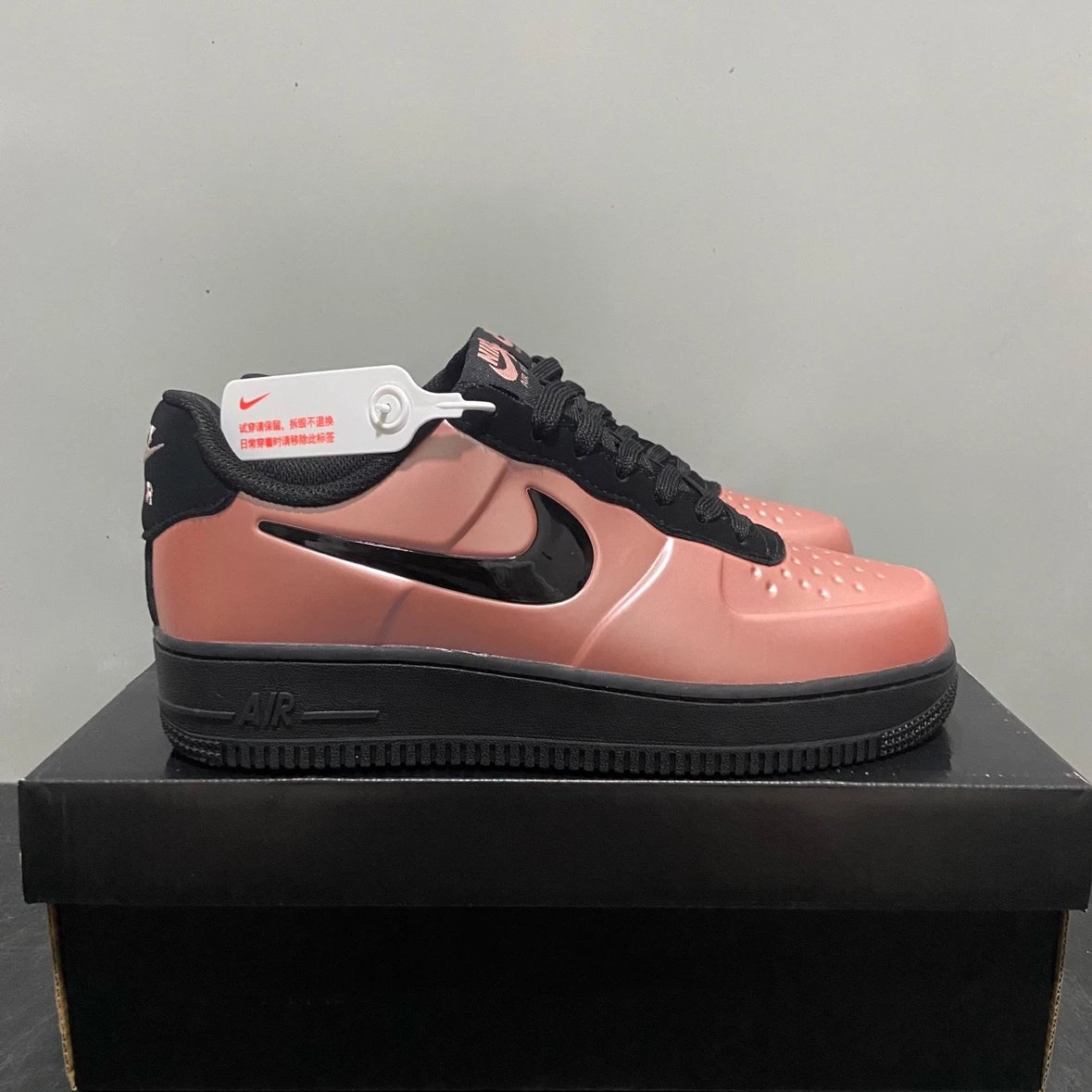 P版现货实拍 af1空军复古喷 铜金黑Nike Air Force 1 Foamposite Pro Cup 空军一号铜喷防滑轻便 低帮板鞋男女款玫瑰金AJ3664-600