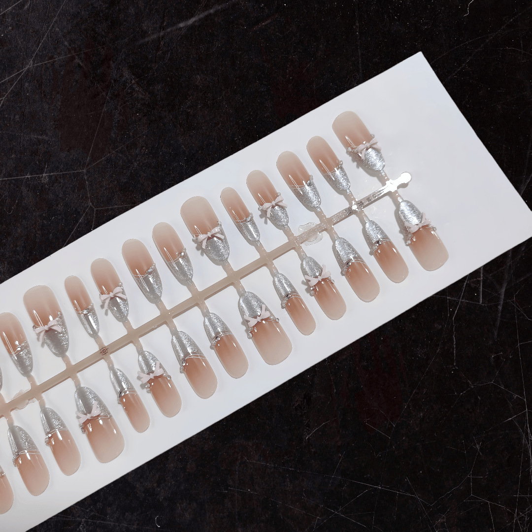 Wearable Nails 30 Pieces Whole T065 Ballet Shoes Long Tip Gentle Sweet Pure Desire Fairy French Crystal Nail Polish