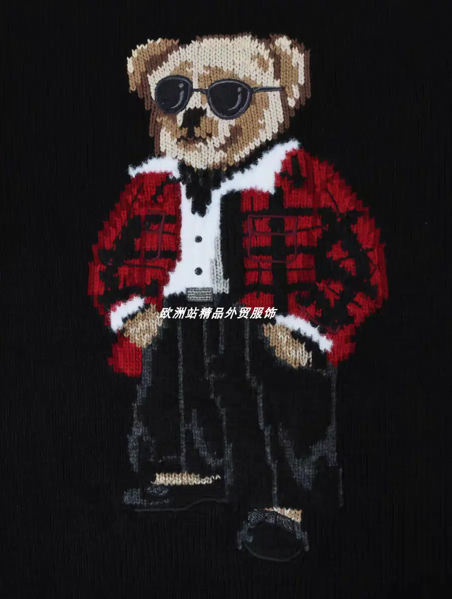 23 Fall and winter New arrival Cotton cute Bear Pullover Sweater Women's Round Neck Knitwear Outwear Fashion cute Preppy Trend