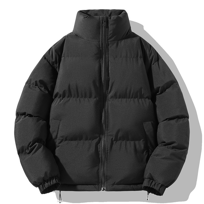Couple's down Cotton Outwear Men's Youth Thickeneded Warm Cotton Outwear Stand Collar Loose Bread Outwear Warm Cotton Outwear