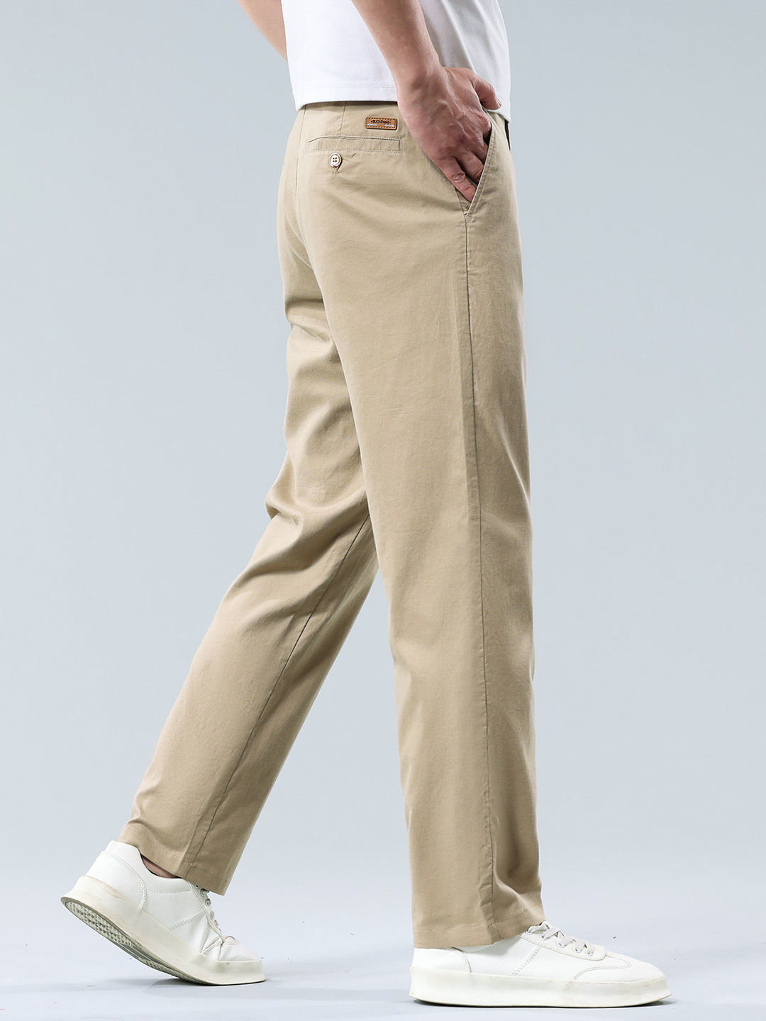 2026 New Spring and Summer Thin High-End High-Waisted Casual Pants for Men, Straight Loose Fit, Large Size, Stretchy Business Men's Trousers