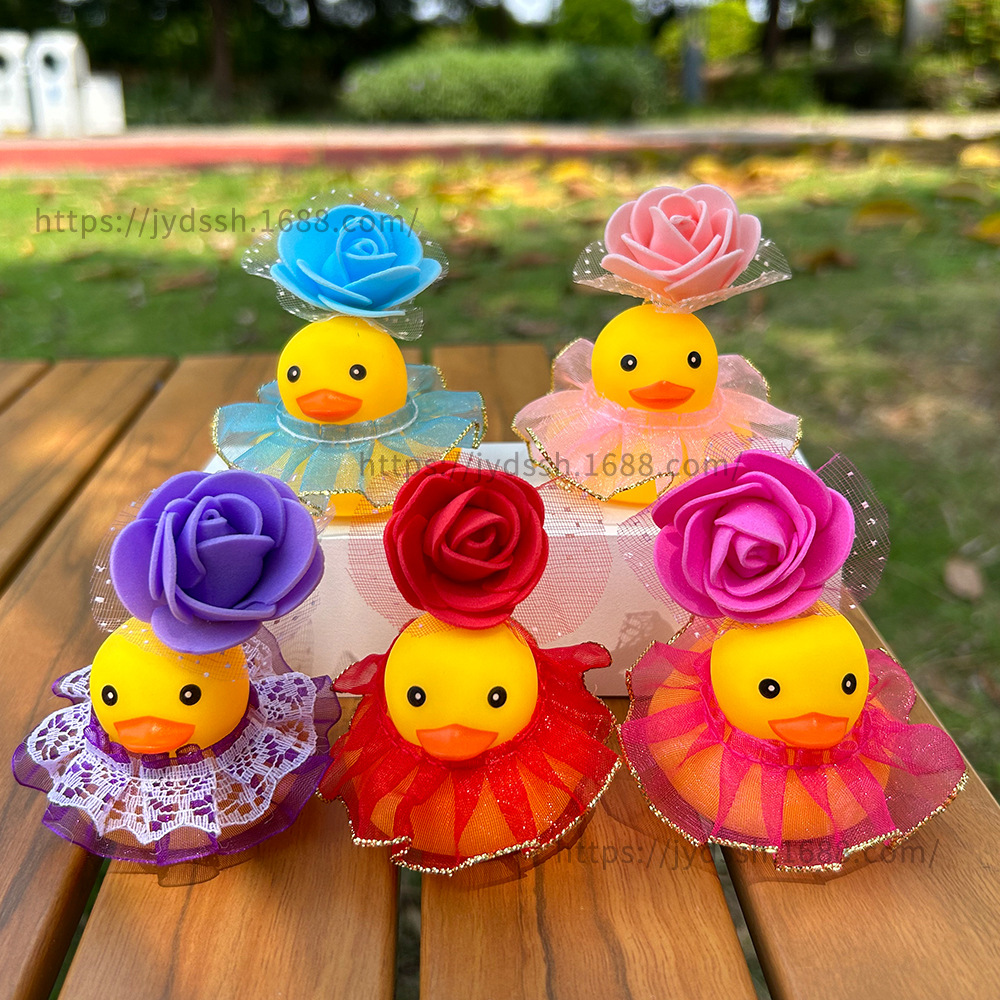 Cross-Border Little Yellow Duck Headwear Accessories, Pearl Bow Hat, Necklace, Milk Tea Shop Neighborhood Little Yellow Duck Accessories, Giveaways