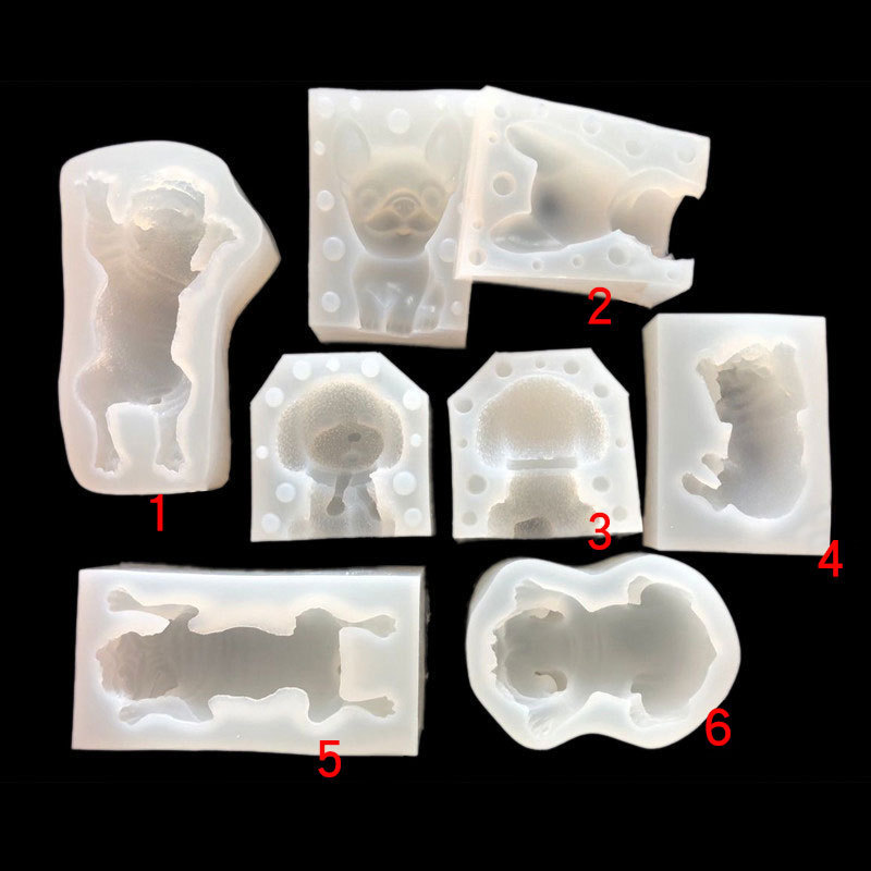 Pet Dog Silicone Mold Shapi Dog Bulldog Teddy Ice Cream Jelly Pudding Dessert Cake Mold