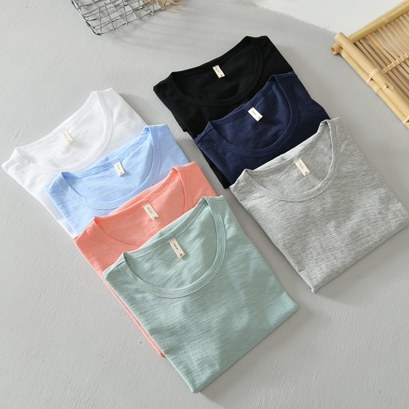 219 casual short T-shirt men's eight color crew neck short sleeve T-shirt men's tide solid color all-match base shirt men's a generation of hair