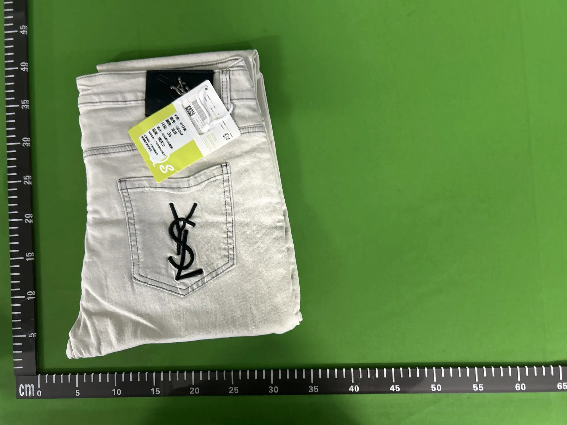Saint Laurent Monogram Jeans Light Grey