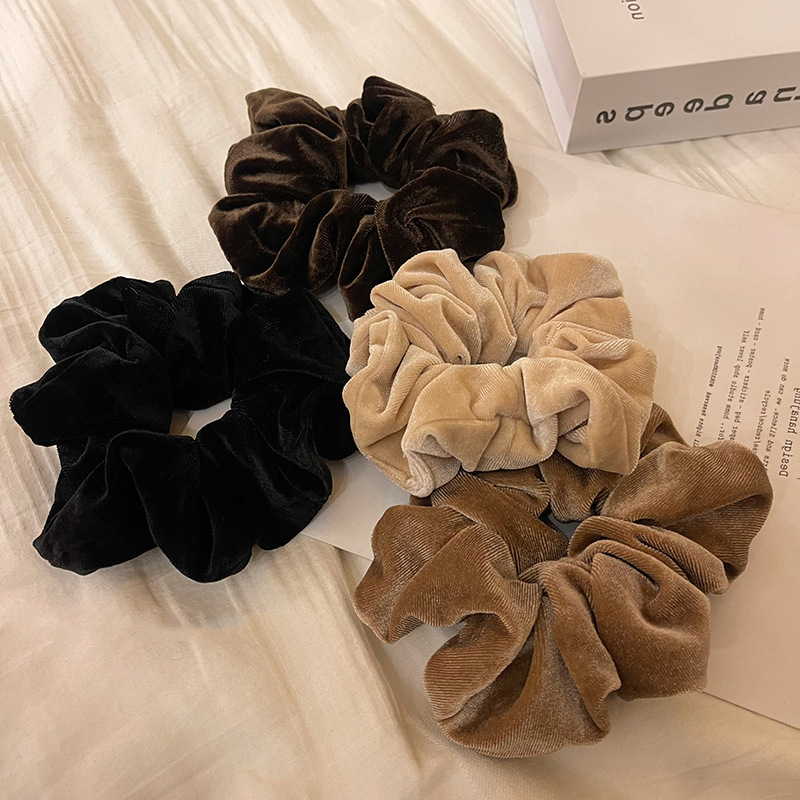 South Korea Hair Accessories Headwear Autumn and Winter New Elegant Large Velvet Large Intestine Hair Ring Fashion Hair Rope Rubber Tendon
