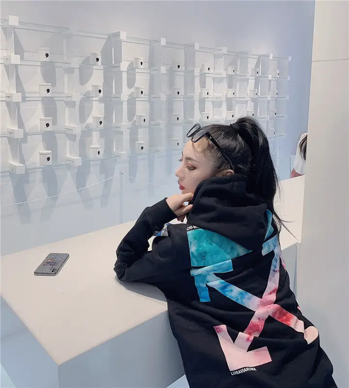 Street Gradient Color Series Print Speed Bump Rome Limited Edition Hood Sweatshirt Men's and Women's Couple