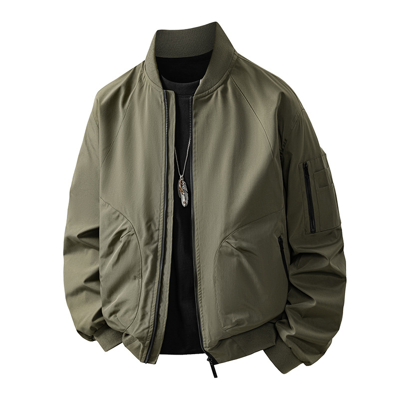 Cross-Border Baseball Jacket Men's Spring and Summer New Trendy Brand Loose Casual Bomber Jacket Thin Workwear Top