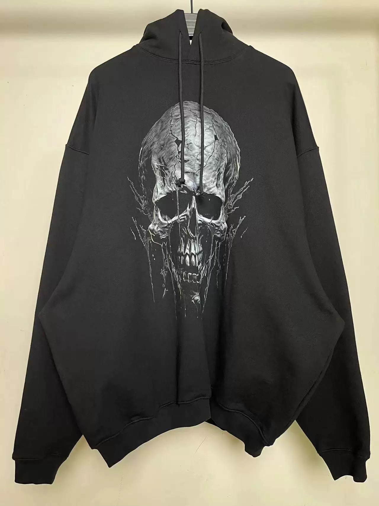 In Stock Ietements Skull New Skull Design Dark Style Black Unisex Oversized Hoodie Sweatshirt