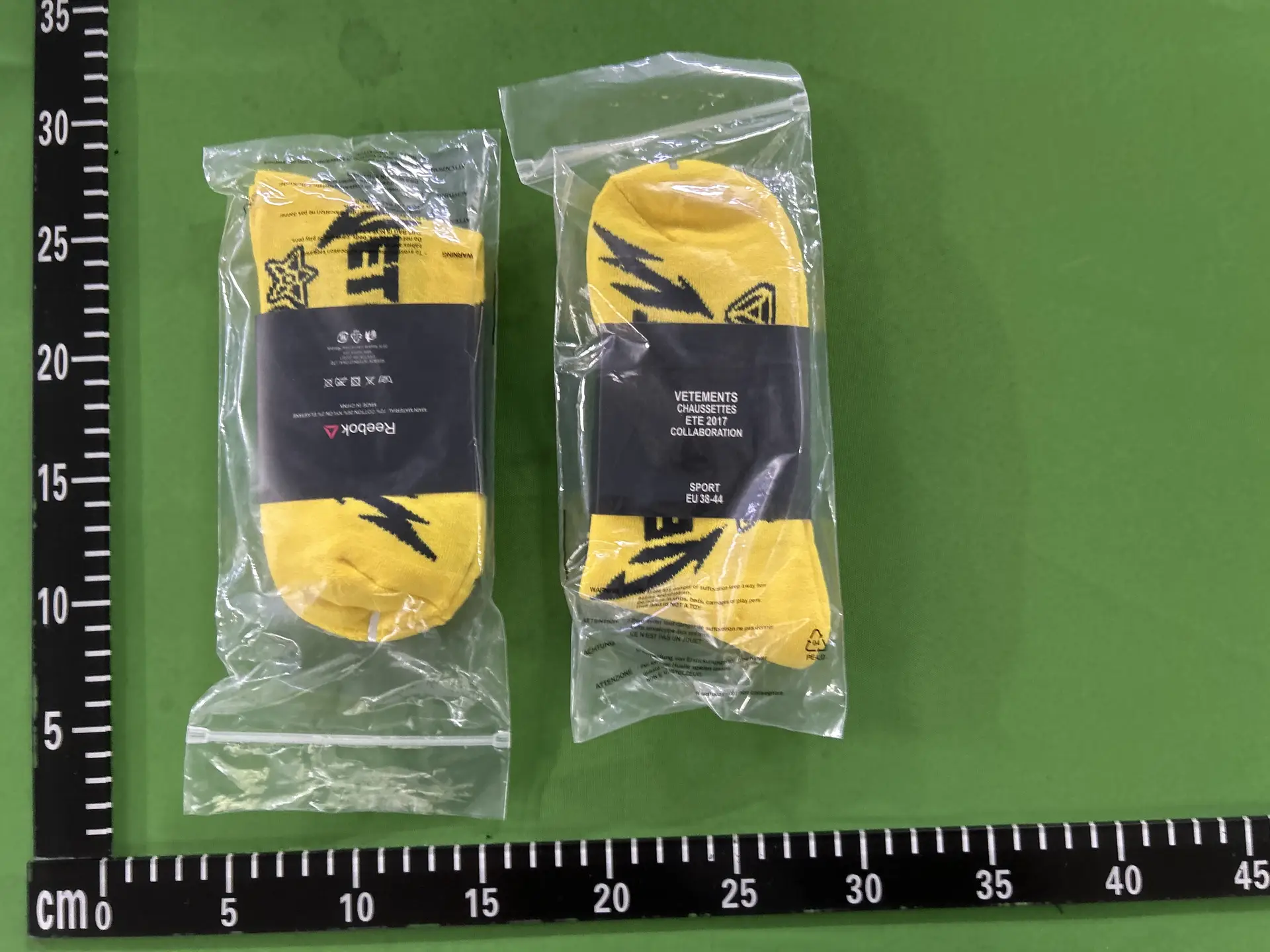 Vetements x Reebok Sport Socks Yellow