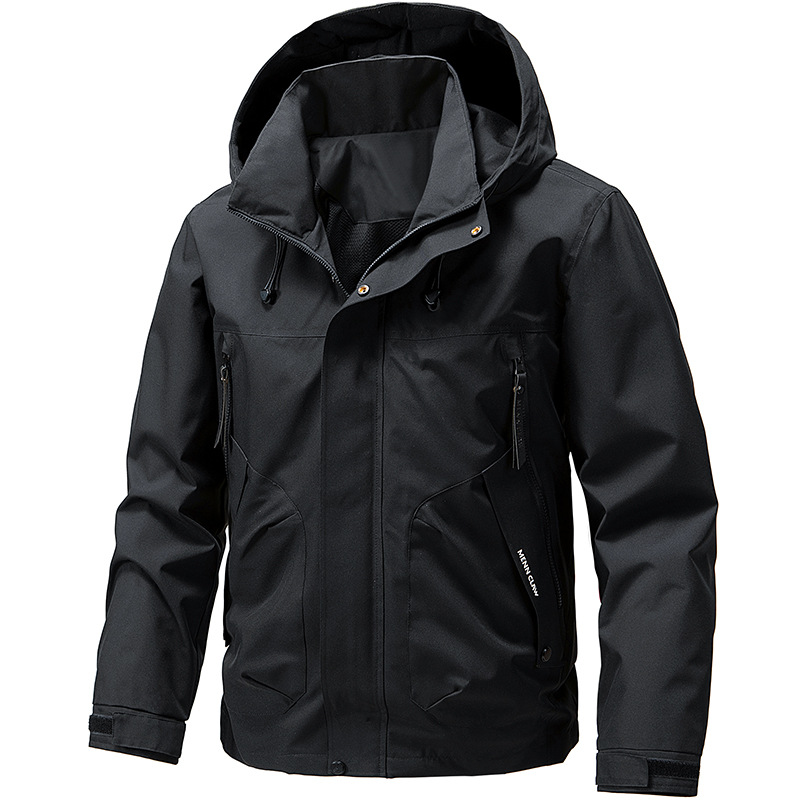 Men's Jacket 2025 New Spring and Autumn Jacket Men's Outdoor Russo Men's Hooded Windbreaker Men's Jacket