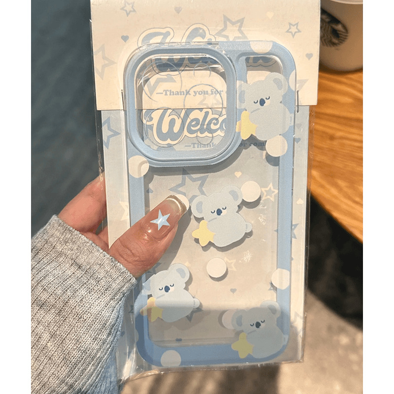 Polka Dot Koala Suitable for Apple 17Promax Mobile Phone Case 14 15 Soft Case 16Pro Fine Hole 11 Cartoon XS 13
