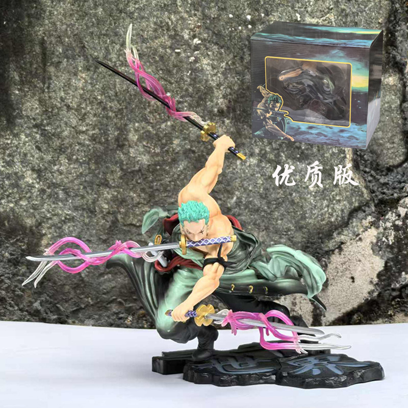 One Piece Pop Three Thousand Worlds Zoro Figure Three Swordsman Battle Special Effects Model Ornament Anime