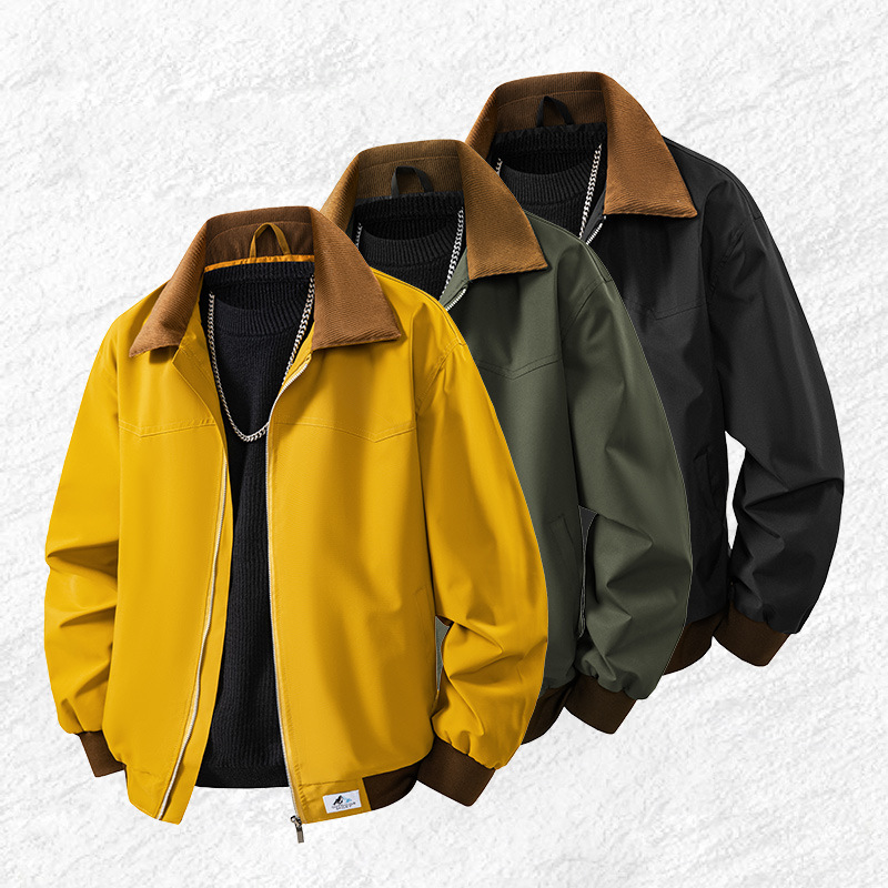 Cross-Border American Retro Workwear Jacket Pilot Jacket Men's Spring and Autumn Trendy Brand Loose Casual Lapel Baseball Jacket