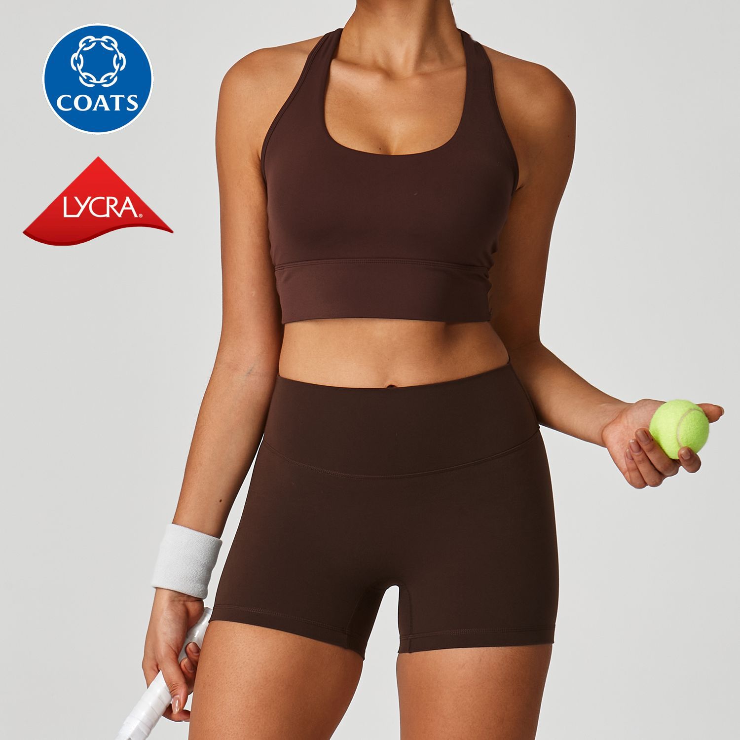 Cross-Border Foreign Trade Yoga Sports Set for Women, Yoga Shorts, Sports Bra, Fitness Running, High-Waisted Peach Butt Cycling