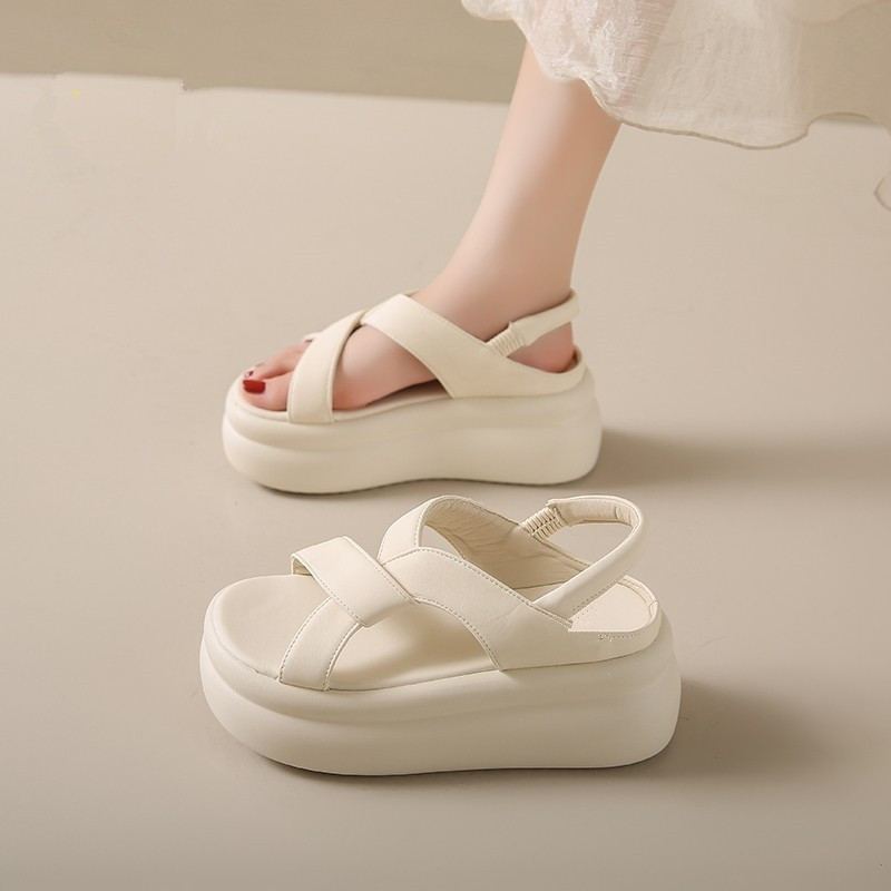 Women's Platform Sandals 2026 Summer New Fashion Outdoor Wear Small Size High Heels for Petite Women Soft Sole Lightweight Fairy Style